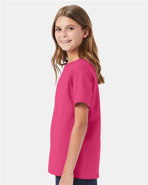 Hanes Essential-T Youth T-Shirt 5480 Wow Pink