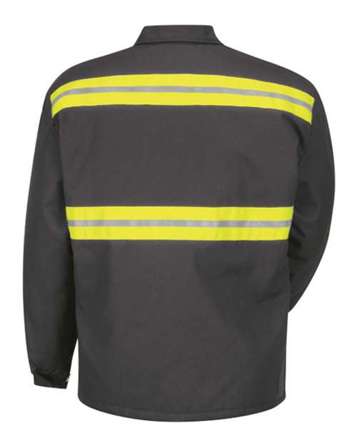 Red Kap Enhanced Visibility Perma-Lined Panel Jacket JT50EN Custom Embroidered Business Logo