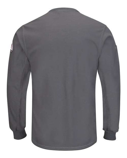 Custom EmbroideredBulwark Men's iQ Series Plus Long Sleeve Henley 8246 Charcoal