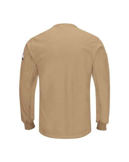 Custom EmbroideredBulwark Men's iQ Series Plus Long Sleeve Henley 8246 Khaki