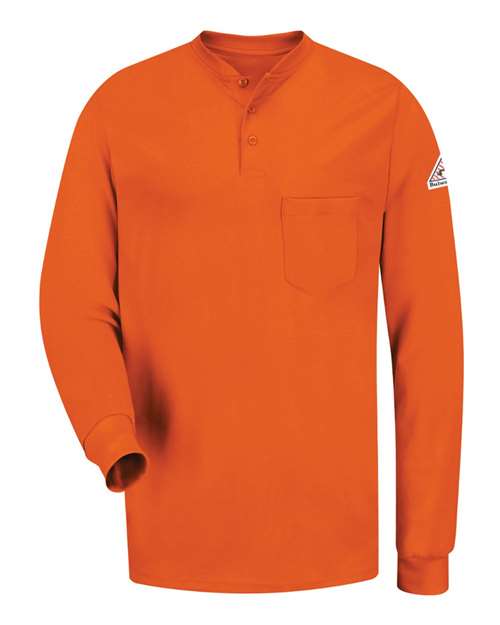 Bulwark Men's Long Sleeve Tagless Henley Shirt 8249