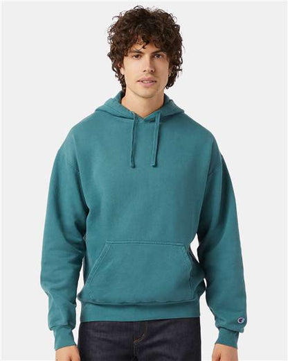 Champion Garment-Dyed Hooded Sweatshirt CD450 Custom Embroidered Business Logo