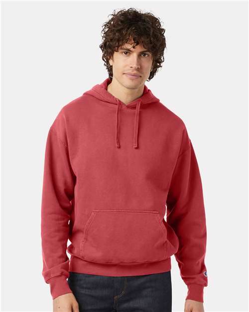 Champion Garment-Dyed Hooded Sweatshirt CD450 Custom Embroidered Business Logo