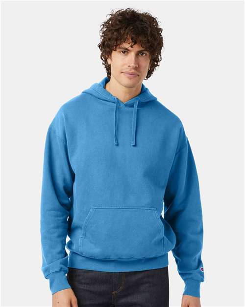 Champion Garment-Dyed Hooded Sweatshirt CD450 Custom Embroidered Business Logo