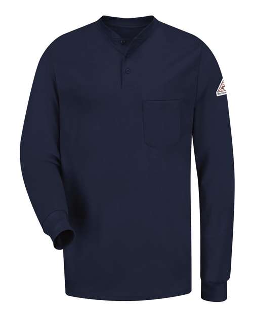 Bulwark Men's Tall Long Sleeve Tagless Henley Shirt 8262