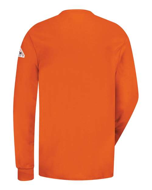 Custom EmbroideredBulwark Men's Tall Long Sleeve Tagless Henley Shirt 8262 Orange