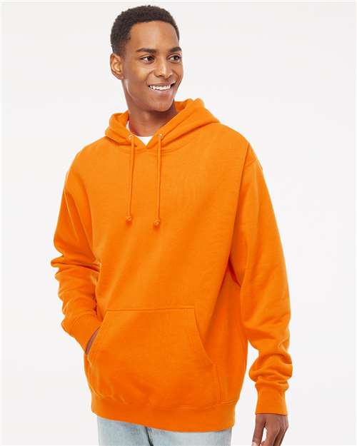 Custom Embroidered  Independent Trading Co. Heavyweight Hooded Sweatshirt IND4000 Safety Orange