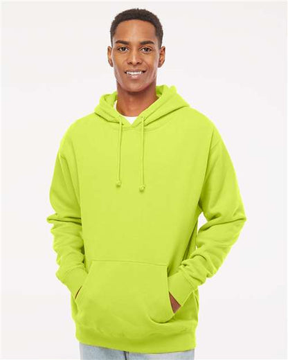 Independent Trading Co. Heavyweight Hooded Sweatshirt IND4000 Safety Orange Custom Embroidered Business Logo