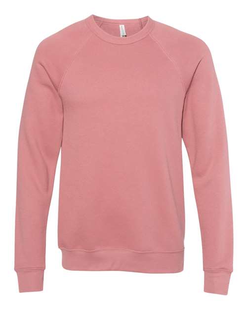 BELLA + CANVAS Sponge Fleece Raglan Crewneck Sweatshirt 3901 Custom Embroidered Business Logo
