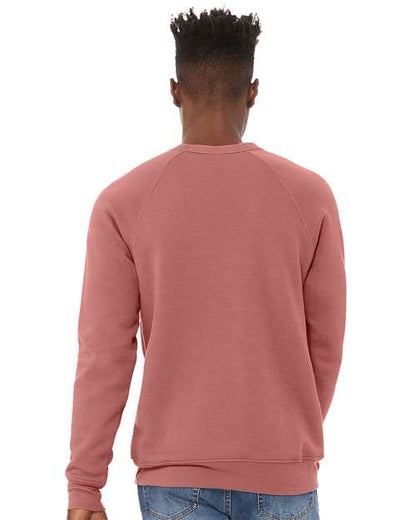 BELLA + CANVAS Sponge Fleece Raglan Crewneck Sweatshirt 3901 Custom Embroidered Business Logo