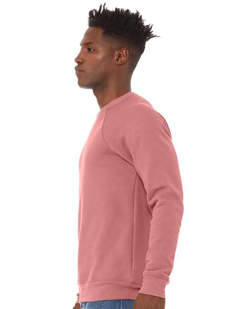 BELLA + CANVAS Sponge Fleece Raglan Crewneck Sweatshirt 3901 Custom Embroidered Business Logo
