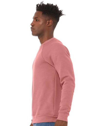 BELLA + CANVAS Sponge Fleece Raglan Crewneck Sweatshirt 3901 Custom Embroidered Business Logo