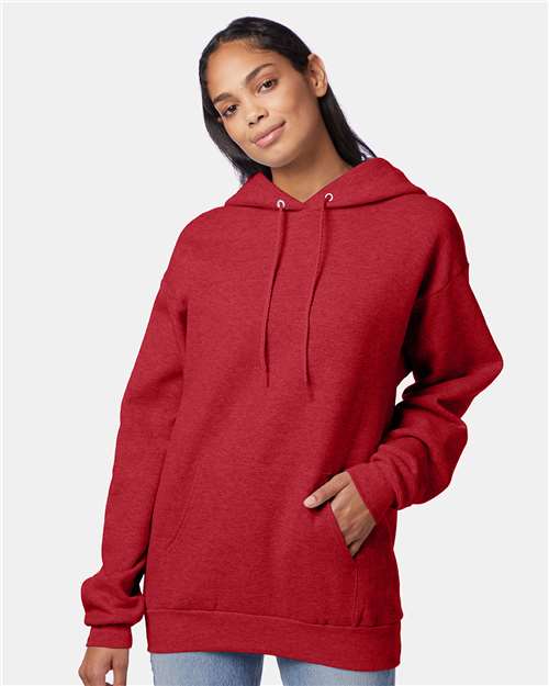 Custom Embroidered  Hanes Ecosmart® Hooded Sweatshirt P170 Heather Red