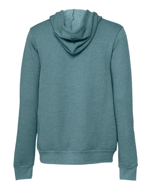 BELLA + CANVAS Sponge Fleece Hoodie 3719 Heather Columbia Blue Custom Embroidered Business Logo