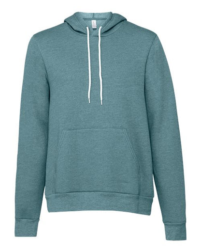 BELLA + CANVAS Sponge Fleece Hoodie 3719 Heather Columbia Blue Custom Embroidered Business Logo