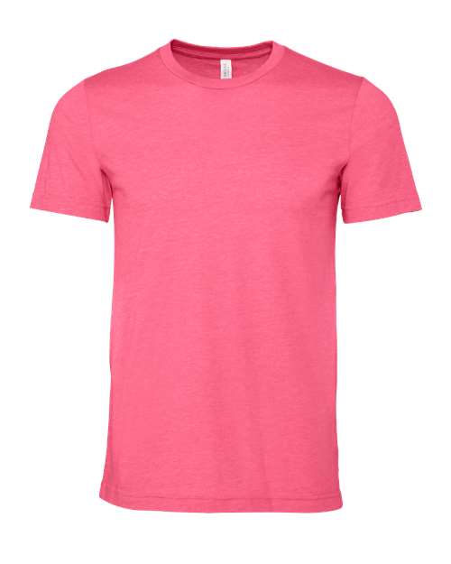 BELLA + CANVAS CVC Jersey Tee 3001CVC Heather Charity Pink Custom Embroidered Business Logo