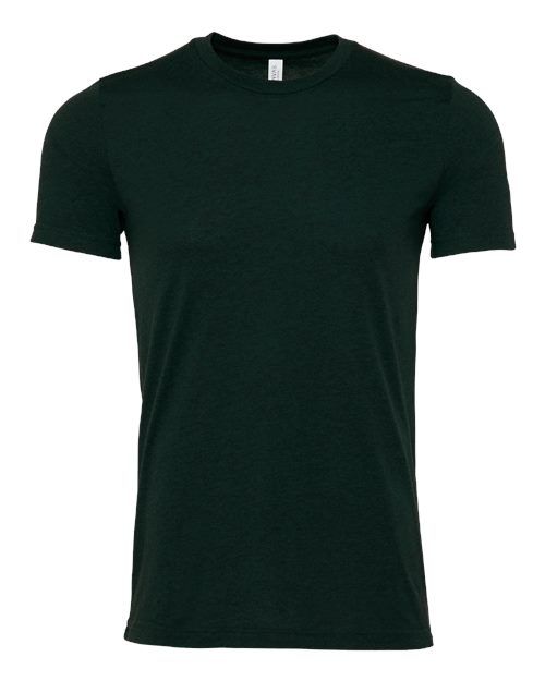 BELLA + CANVAS CVC Jersey Tee 3001CVC Heather Emerald Custom Embroidered Business Logo