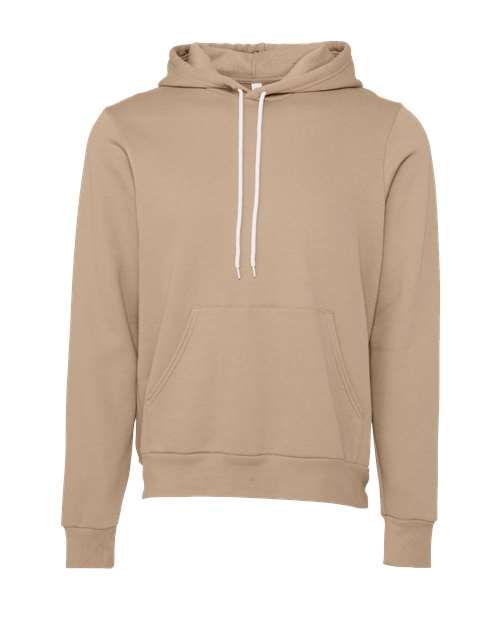 BELLA + CANVAS Sponge Fleece Hoodie 3719 Tan Custom Embroidered Business Logo