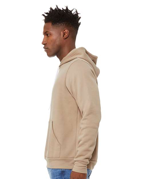 BELLA + CANVAS Sponge Fleece Hoodie 3719 Tan Custom Embroidered Business Logo