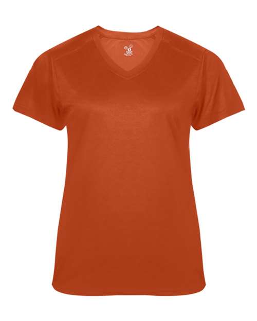 Custom EmbroideredBadger Women's Ultimate SoftLock V-Neck T-Shirt 5874 Burnt Orange