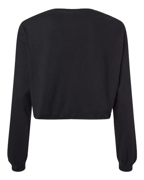 BELLA + CANVAS FWD Fashion Women's Crop Long Sleeve Tee 6501 Custom Embroidered Business Logo