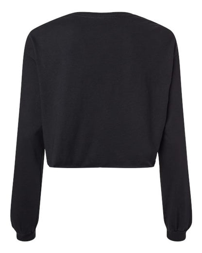BELLA + CANVAS FWD Fashion Women's Crop Long Sleeve Tee 6501 Custom Embroidered Business Logo
