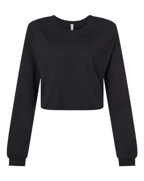 BELLA + CANVAS FWD Fashion Women's Crop Long Sleeve Tee 6501 Custom Embroidered Business Logo