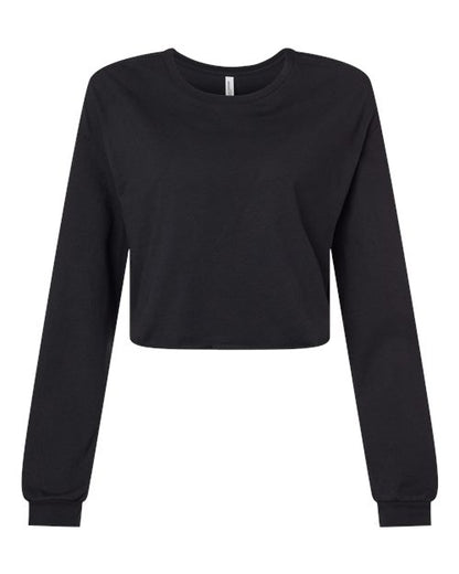 BELLA + CANVAS FWD Fashion Women's Crop Long Sleeve Tee 6501 Custom Embroidered Business Logo