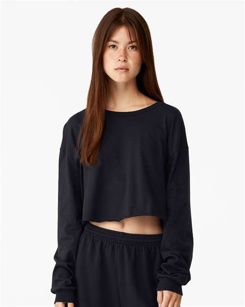 Custom Embroidered  BELLA + CANVAS FWD Fashion Women's Crop Long Sleeve Tee 6501  