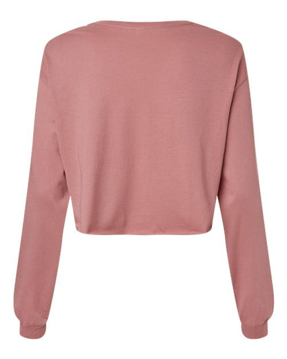 BELLA + CANVAS FWD Fashion Women's Crop Long Sleeve Tee 6501 Custom Embroidered Business Logo