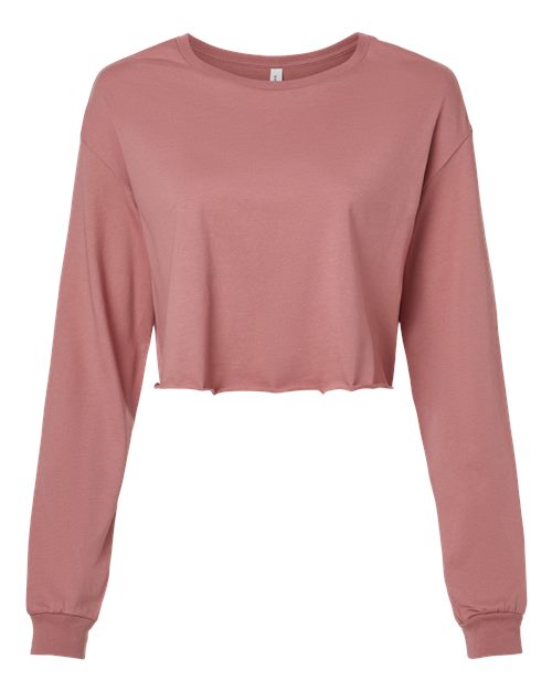 BELLA + CANVAS FWD Fashion Women's Crop Long Sleeve Tee 6501 Custom Embroidered Business Logo