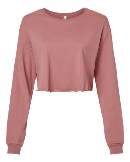 BELLA + CANVAS FWD Fashion Women's Crop Long Sleeve Tee 6501 Custom Embroidered Business Logo