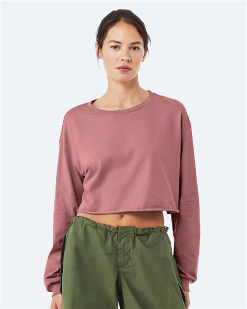 Custom Embroidered  BELLA + CANVAS FWD Fashion Women's Crop Long Sleeve Tee 6501  