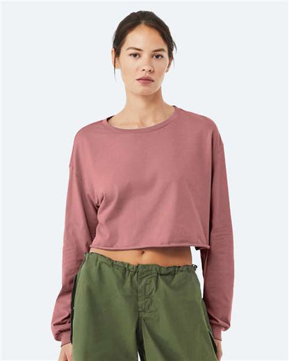 Custom Embroidered  BELLA + CANVAS FWD Fashion Women's Crop Long Sleeve Tee 6501  