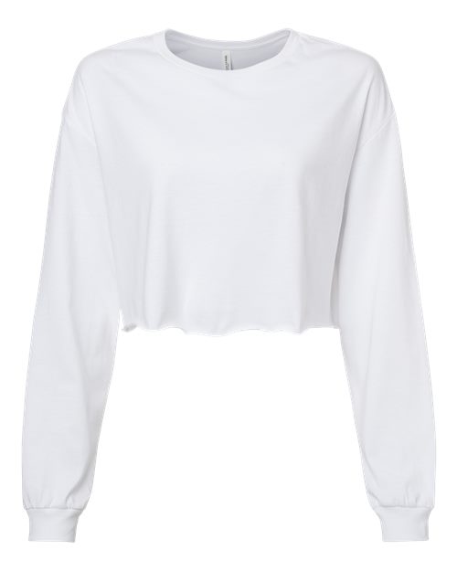 BELLA + CANVAS FWD Fashion Women's Crop Long Sleeve Tee 6501 Custom Embroidered Business Logo