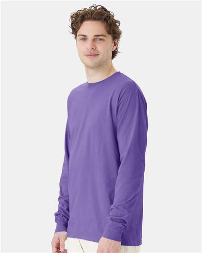 ComfortWash by Hanes Garment-Dyed Long Sleeve T-Shirt GDH200 Lavender
