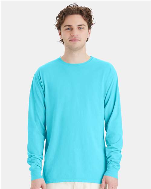 Custom Embroidered  ComfortWash by Hanes Garment-Dyed Long Sleeve T-Shirt GDH200 Freshwater