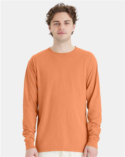 Custom Embroidered  ComfortWash by Hanes Garment-Dyed Long Sleeve T-Shirt GDH200 Horizon Orange