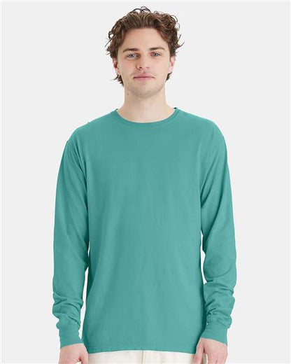 Custom Embroidered  ComfortWash by Hanes Garment-Dyed Long Sleeve T-Shirt GDH200 Spanish Moss