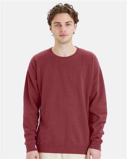 Custom Embroidered  ComfortWash by Hanes Garment-Dyed Crewneck Sweatshirt GDH400 Cayenne