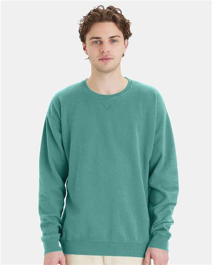 Custom Embroidered  ComfortWash by Hanes Garment-Dyed Crewneck Sweatshirt GDH400 Spanish Moss