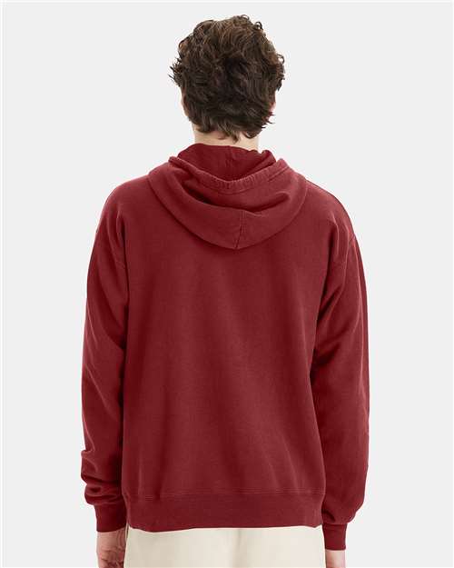 ComfortWash by Hanes Garment-Dyed Unisex Hooded Sweatshirt GDH450 Cayenne