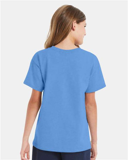 Hanes Essential-T Youth T-Shirt 5480 Carolina Blue