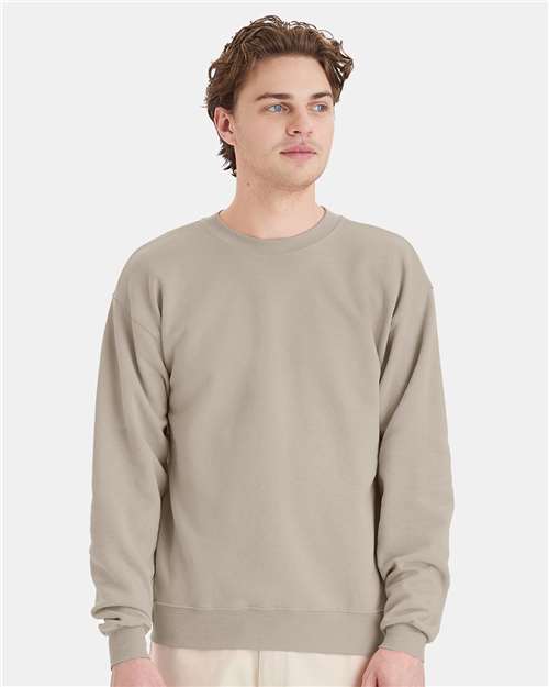 Custom Embroidered  Hanes Ecosmart® Crewneck Sweatshirt P160 Sand