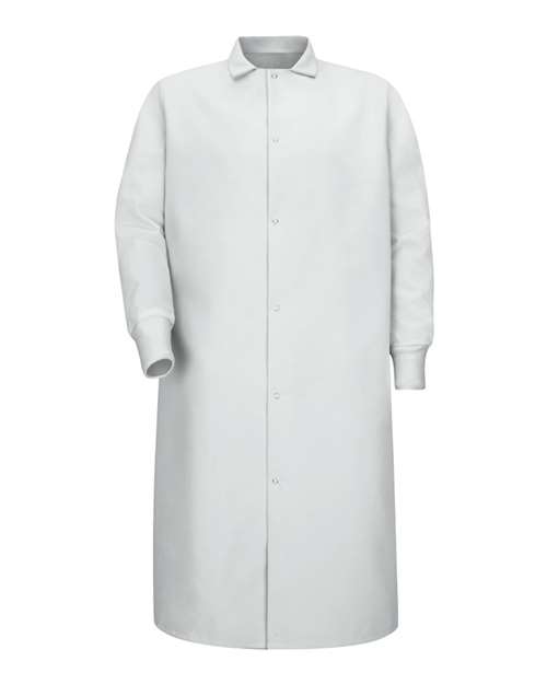 Red Kap Unisex Gripper-Front Pocketless Butcher Coat With Knit Cuffs KS60