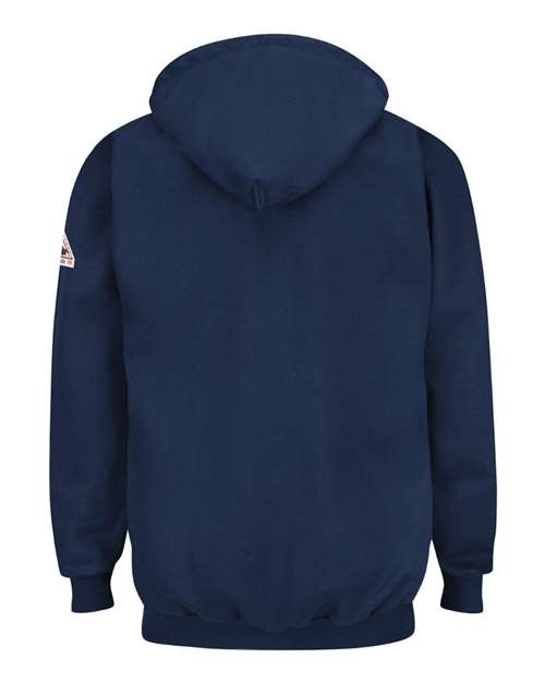 Custom EmbroideredBulwark Men's Tall Flame Resistant Quarter-Zip Hooded Sweatshirt 8620 Navy