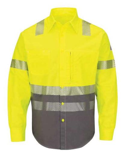 Bulwark Men's Tall Hi-Visibility Color Block Uniform Shirt - EXCEL FR ComforTouch - 7 oz. 8651