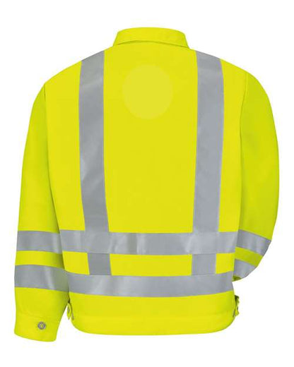 Red Kap Hi-Visibility Ike Jacket - Tall Sizes JY32T Custom Embroidered Business Logo