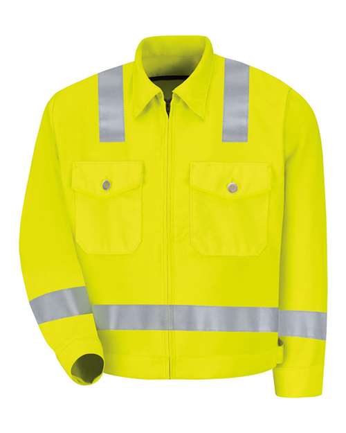 Red Kap Hi-Visibility Ike Jacket - Tall Sizes JY32T Custom Embroidered Business Logo