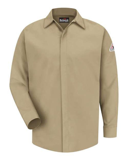 Bulwark Men's Concealed-Gripper Pocketless Work Shirt 5659